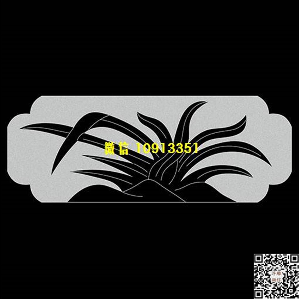 精雕图244兰花栏板精雕图线雕图线条图单线铣底图_电脑雕刻plt文泰矢量图精雕图浮雕图